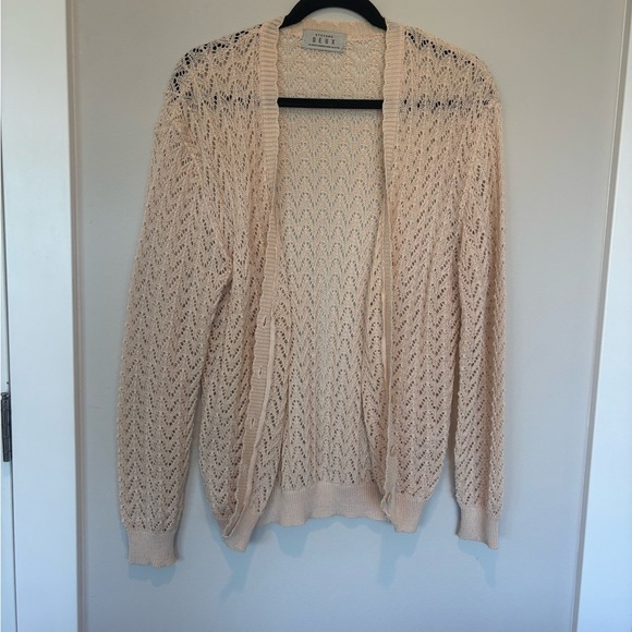 H&M Cream Stephana Deux Women's Open-Knit Cardigan - Picture 1 of 6